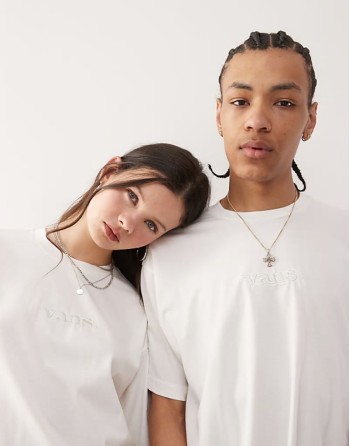 essential oversized fit back print logo t-shirt in off white - IVORY