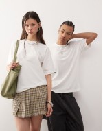 essential oversized fit back print logo t-shirt in off white - IVORY