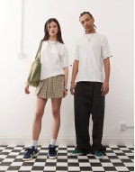 essential oversized fit back print logo t-shirt in off white - IVORY