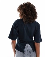 corset waist t-shirt with scream licence graphic in black