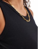 Fallon ribbed cropped vest top in black