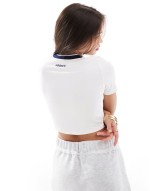 baby tee in white with logo