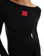 Bodywear co-ord long sve thermal t-shirt in black