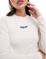 Myla logo long sve t-shirt in light stone exclusive to