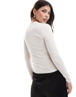 Myla logo long sve t-shirt in light stone exclusive to