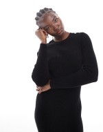 Peyton knitted midi dress in black