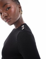 Peyton knitted midi dress in black