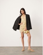 embellished stone halterneck mini dress in multi